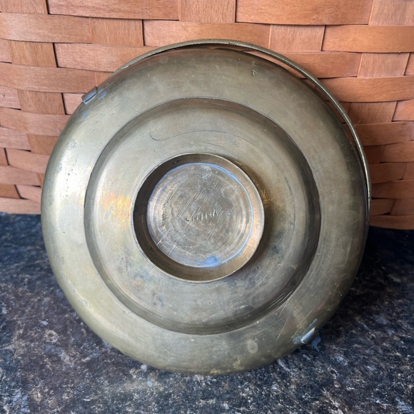 Vintage Brass Chinese Engraved Plate - Picture 2 of 2